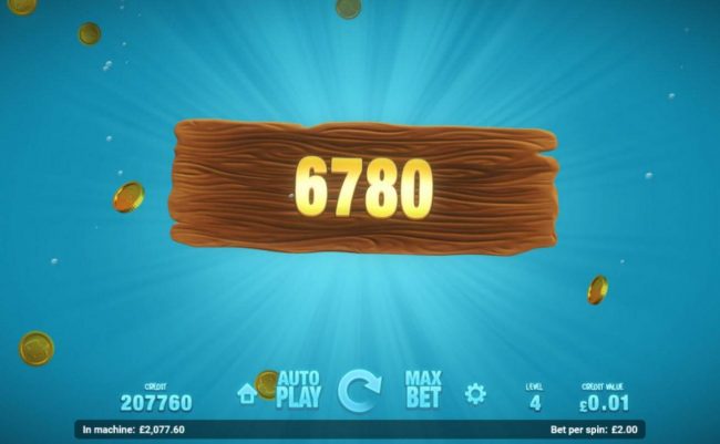 Bubble Buster pays out a total of 6780 coins