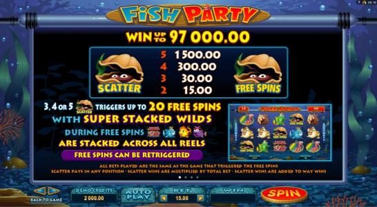 Scatter symbol paytable and free spins