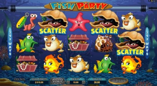 Three oyster scattersymbols triggers free spins feature
