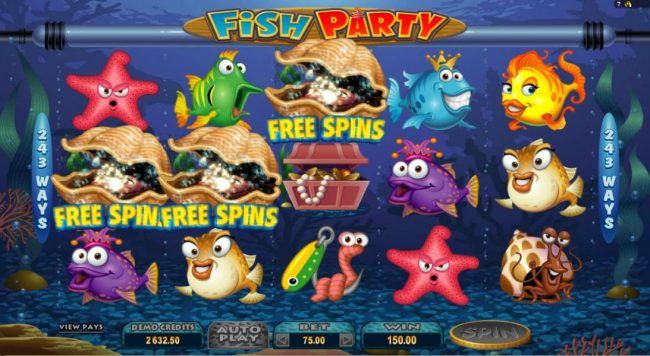 Three clam scatter symbols triggers the free spins feature.