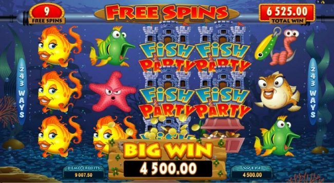A 4,500.00 big win awarded during the free spins feature