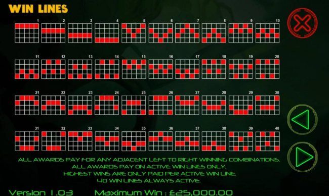 Win Lines 1-40