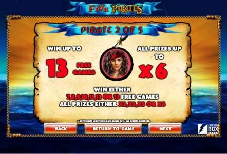 Pirate 2 of 5 Bonus options.