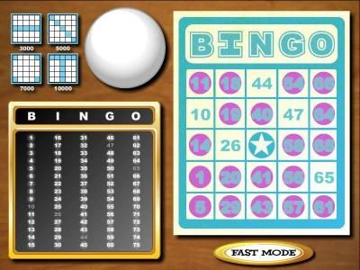 bingo across the bottom of the card earns a 7000 coin jackpot