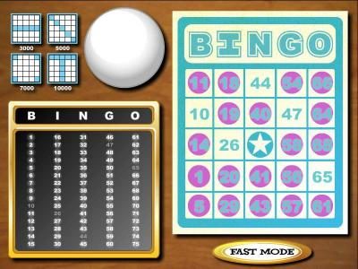 bingo across the bottom of the card earns a 7000 coin jackpot