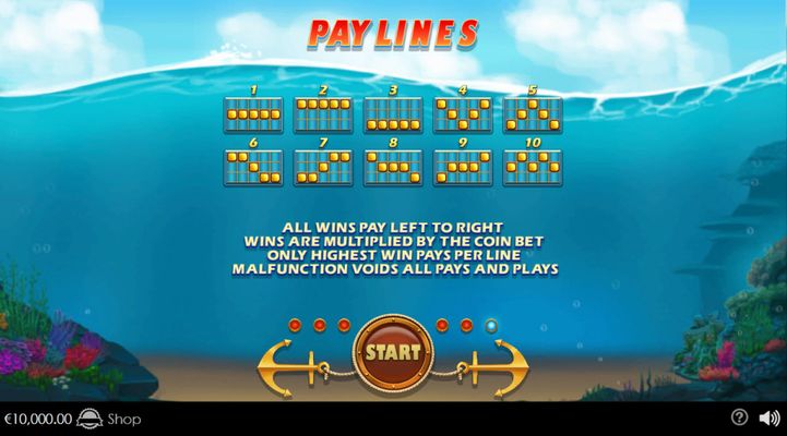 Paylines 1-10