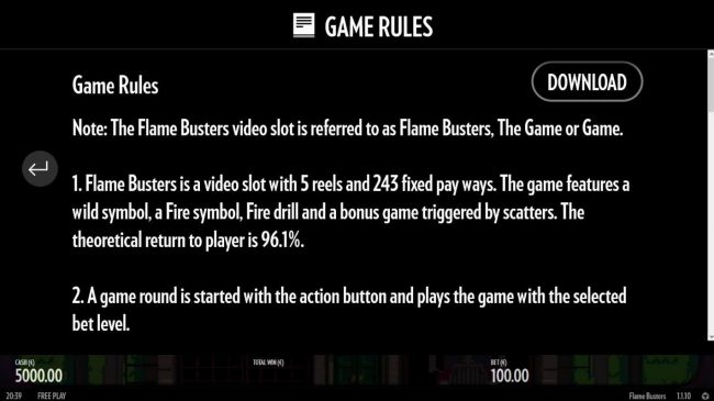 General Game Rules - The theoretical average return to player (RTP) is 96.10%.