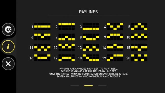 Paylines 1-20