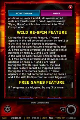 Wild Re-Spin feature Rules