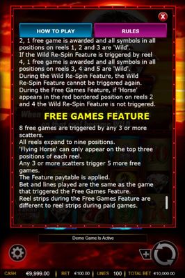 Free Games Feature Rules