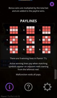 Paylines 1-9