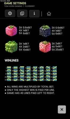 Paylines 1-40