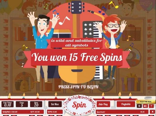 15 Free Spins Awarded