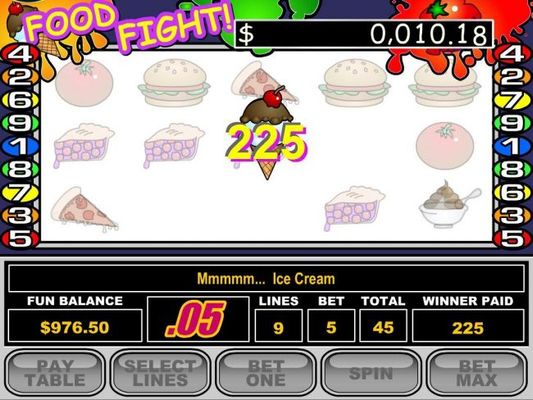 Collecting the three pieces of the ice cream cone triggers a bonus win.