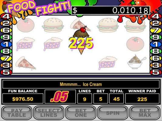 Collecting the three pieces of the ice cream cone triggers a bonus win.