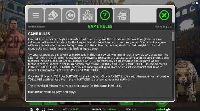 General Game Rules - The theoretical average return to player (RTP) is 96.10%.