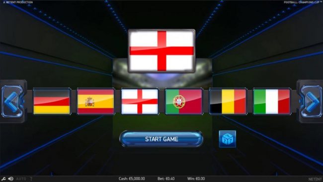 Select a country flag to represent during your game play.