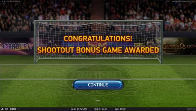 Shootout bonus game awarded.