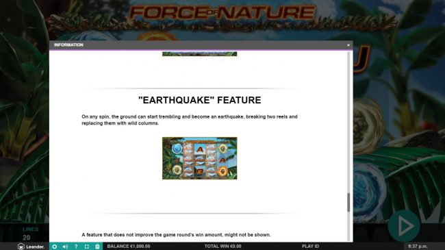 Earthquake Feature Rules
