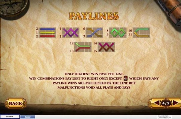 Payline Diagrams 1-15