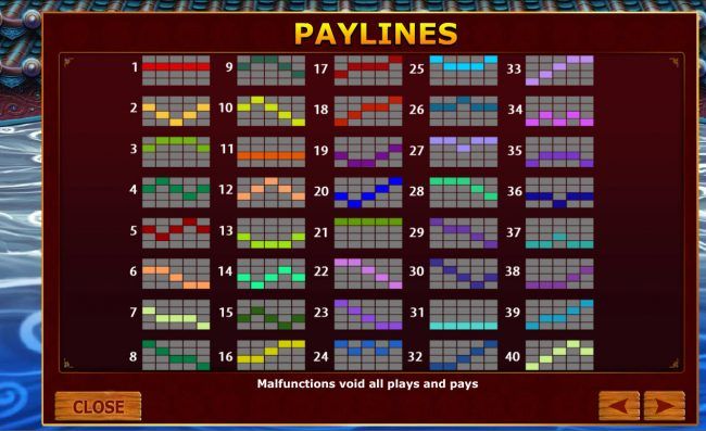 Paylines 1-40