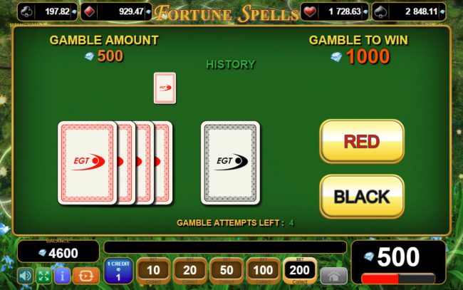 Red or Black Gamble feature