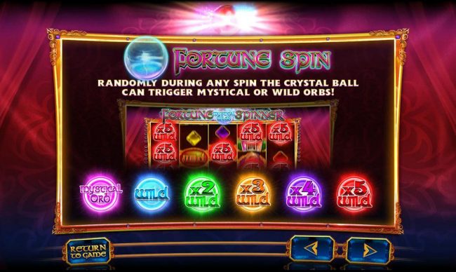 Randomly during any spin the Crystal Ball can trigger Mystical or Wild Orbs.