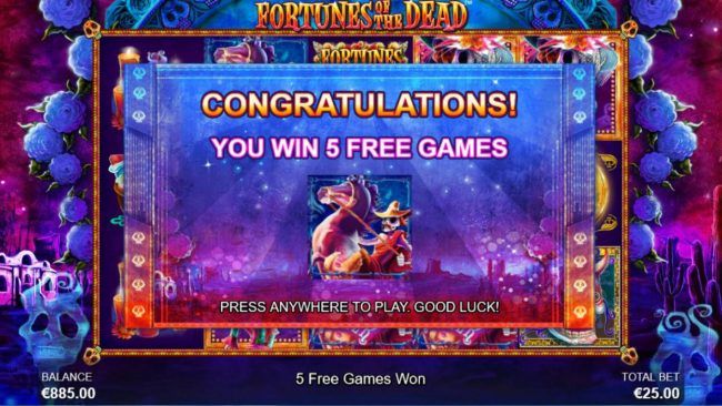 5 Free Spins Awarded