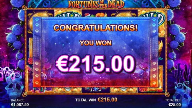 Total Free Spins Payout 215 credits
