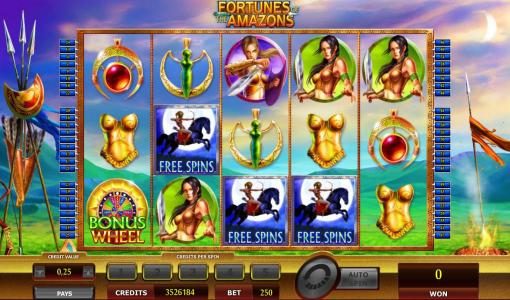 Three Free Spins symbols triggers bonus feature