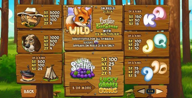 Slot game symbols paytable