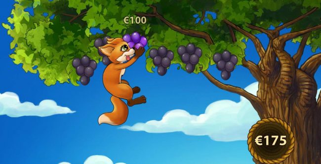 Foxy will jump up and grab the selected grapes awarding a cash prize.