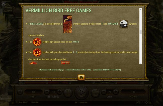 Vermillion Bird Free Spins