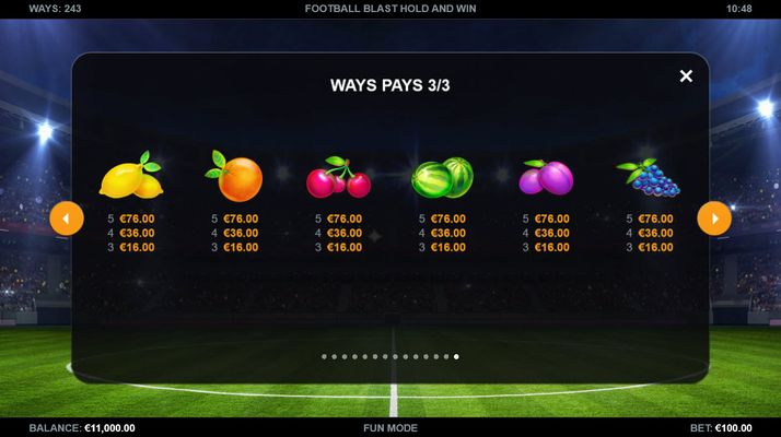 Low Value Symbols Paytable