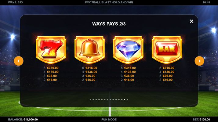 High Value Symbols Paytable 2