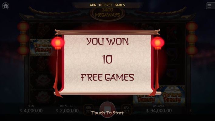 10 Free Spins Awarded