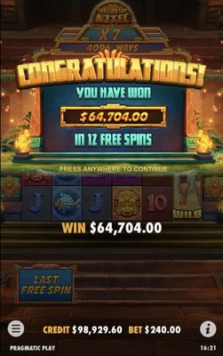 Total Free Games Payout