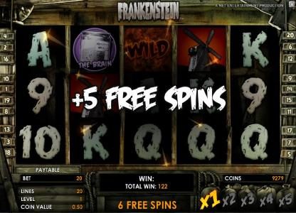 free spins can be re-triggered during the free spins feature