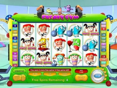 an additional two free spins awarded during the free spins feature.