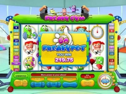 bonus feature freakypot triggers a $219 big win