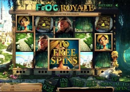 here is an example of 10 free spins being awarded