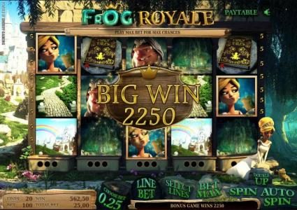 here is an example of a 2250 coin big win jackpot