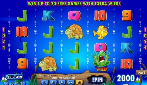 here is an example of an multiline win with a 2000 coin jackpot