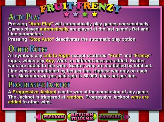 Progressive Jackpot Rules and General Game Rules