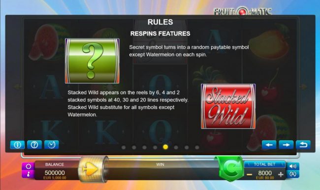 Secret Symbol and Stacked Wild Symbol Rules