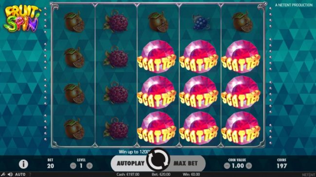 A block of 9 scatter symbols triggers the Lucky Wheel feature with 9 spins.