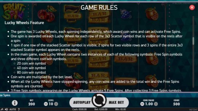 Lucky Wheel Feature Rules