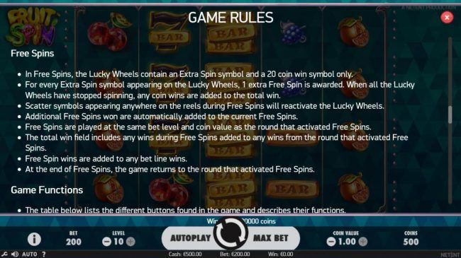 Free Spins Rules