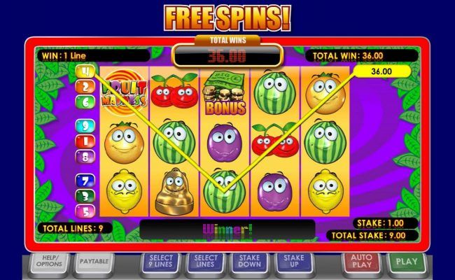 A three of a kind triggered during the Free Spins feature.