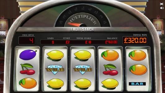 multiple winning paylines triggers a $320 jackpot